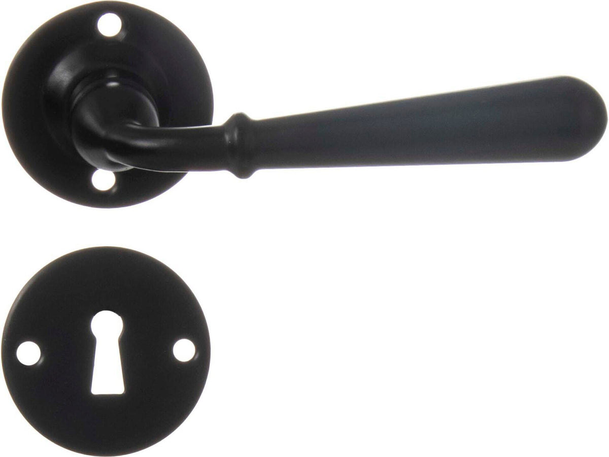 Linea Bertomani 2714 deurklinkset op rozet 50mm ijzer zwart
