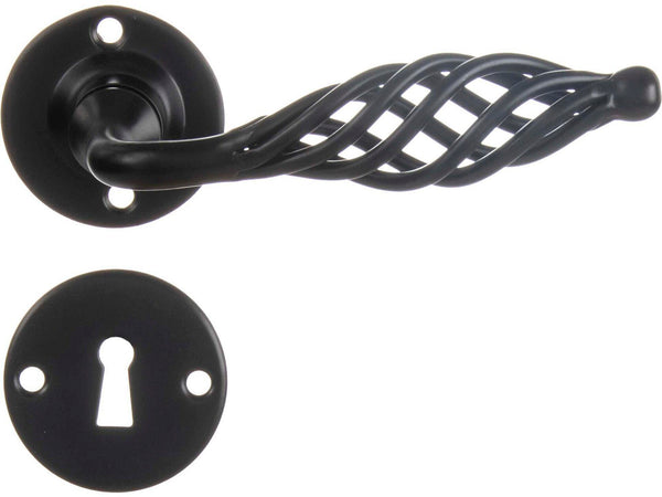 Linea Bertomani 2726 deurklinkset op rozet 50mm ijzer zwart