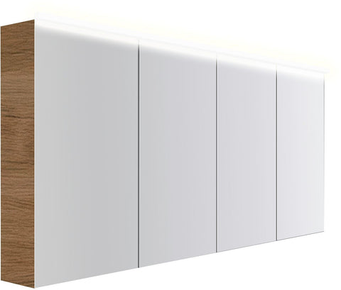 Spiegelkast COFFEE 4 deuren 1800MM 4250K eik Decor caramel, badkamermeubelen — SKU DESCO-193124