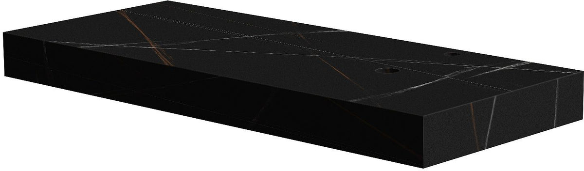 TABLET KERAMISCH MARMER PURO B120 H10 1AFVOERGAT/KRAANGAT RECHTS BAMBOO BLACK