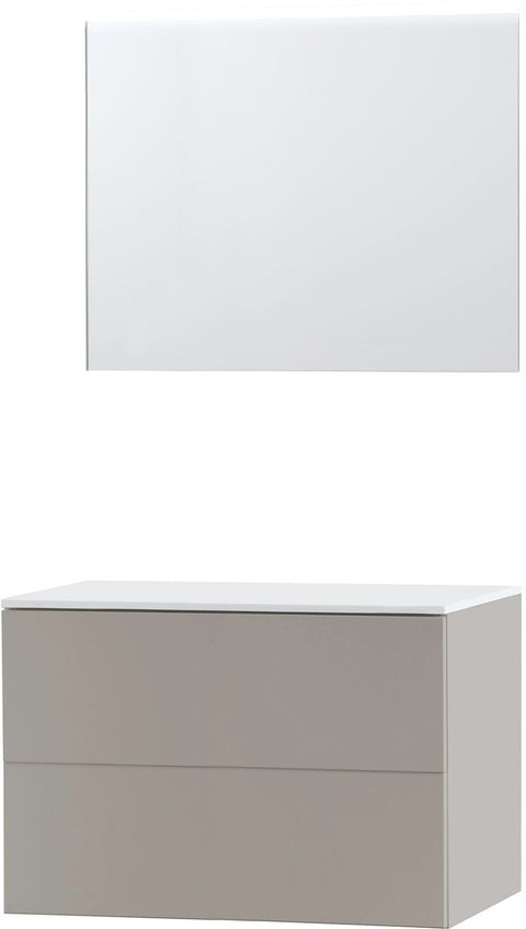 Meubel puro solo grijs 90 solid opbouw spiegel, badkamermeubelen — SKU DESCO-702332