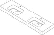 Tablet puro 180CM 2 lavabo Solid mat wit