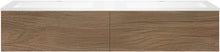 Onderbouw COFFEE 2 lades 160 duo eik caramel+dubbele wastafel kunstmarmer wit