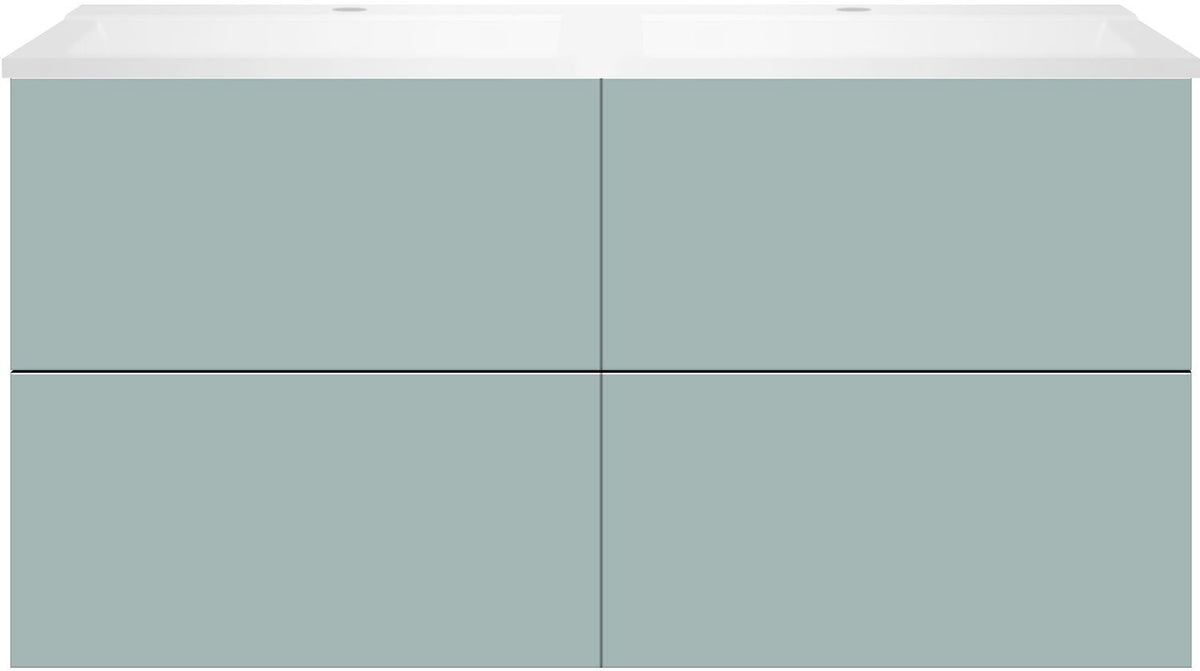 ONDERBOUW COFFEE 4 LADES 120 DUO IJSBLAUW ZACHT MAT +DUBBELE WASTAFEL MAT WIT