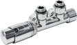 D-DESIGN KIT DE ROBINET RADIATEUR THERMOSTATIQUE BITUBE/MONOTUBE +RACCORD 16MM EQUERRE CHROME