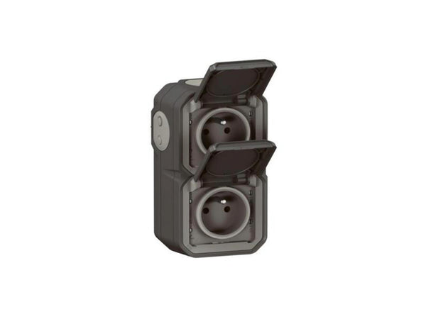 Legrand 2P+A Plexo prise verticale double noir