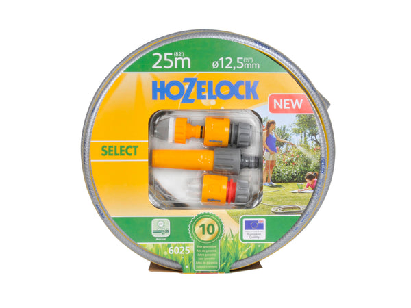 Hozelock Select tuyau d'arrosage 12,5mm (1/2") 25m + couplage et pulvérisateur de jardin