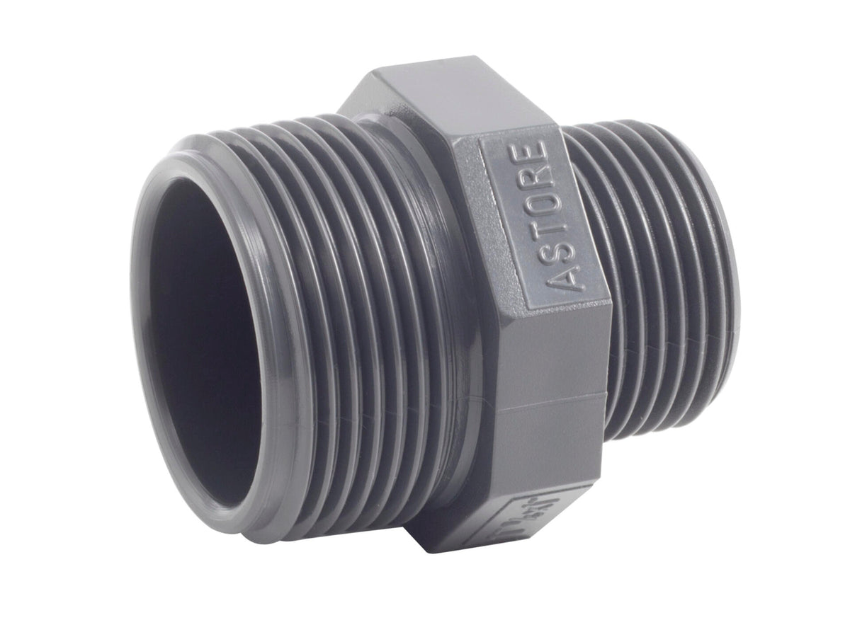 Verloopnippel PVC 3/4" M x 1/2