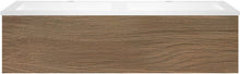 Onderbouw COFFEE 1 lade 120 duo eik caramel + dubbele wastafel kunstmarmer wit