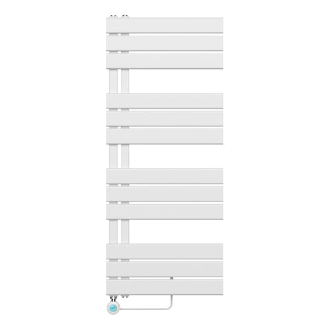 Belrad elektrische handdoekdroger - met digitale, programeerbare thermostaat - aansluiting links - 593W - 1200X500 mm - wit, handdoekradiatoren — SKU MB-19272-22799, EAN 5404029156376
