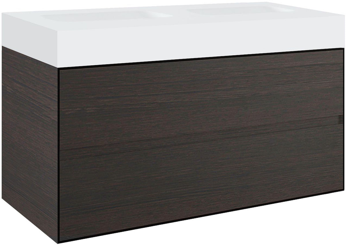 Onderbouw 2LADES voor tablet puro 2 lavabos tenso 120CM wenge