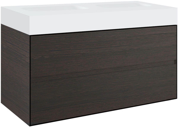 Onderbouw 2LADES voor tablet puro 2 lavabos tenso 120CM wenge