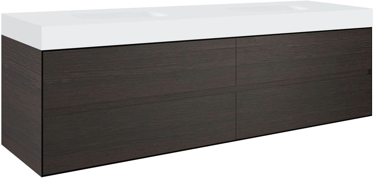 Onderbouw 4LADES voor tablet puro 2 lavabos tenso 1800CM wenge