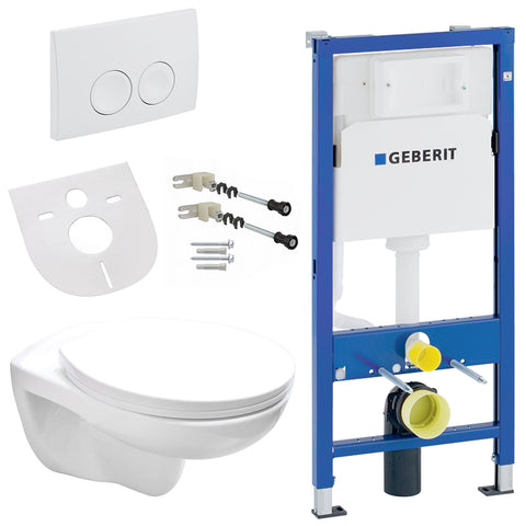 Belvit Wand-wc set wit randloos Rimless met softclose zitting en Geberit UP100 inbouwelement keramiek diepspoeler, wc-packs — SKU MB-19395-22922, EAN 5404029122210