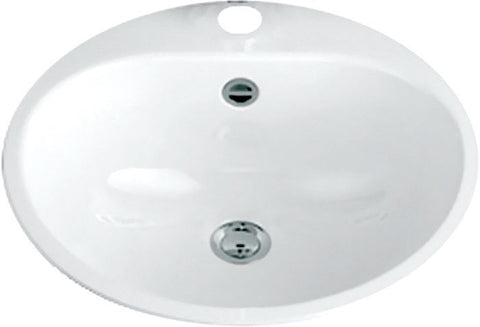 Inbouw lavabo EW3 alape diameter 475MM +kraangat/overloop wit