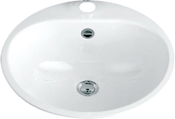Inbouw lavabo EW3 alape diameter 475MM +kraangat/overloop wit