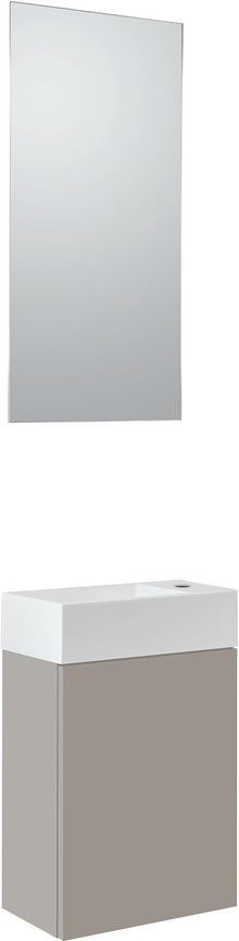 LAVE-MAINS PURO MINI 1 PORTE GRIS 40 SOLID MIROIR/ECLAIRAGE