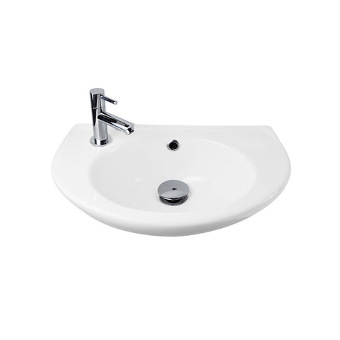 Belvit Heide Wasbak armatuuropening links 29x45 cm - Wit, handenwassers — SKU MB-19108-22635, EAN 5404029101956