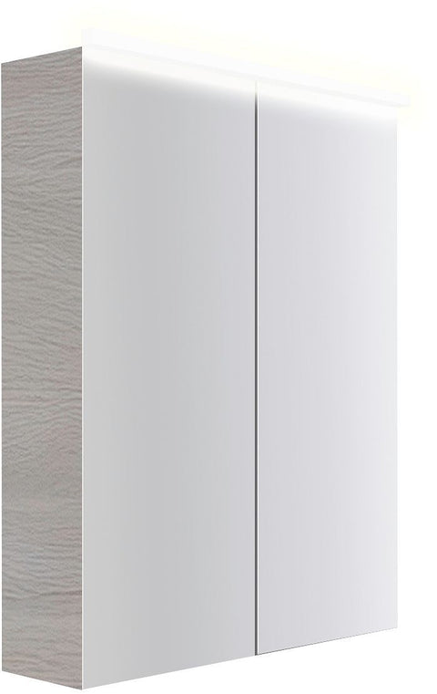 Spiegelkast COFFEE 2 deuren 600MM 4250K eik Decor Zilver, badkamermeubelen — SKU DESCO-193007