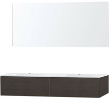 MEUBLE PURO DUO WENGE 160 1 TIROIR MARBRE SYNTHETIQUE MIROIR