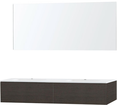 Meubel puro duo wenge 160 1 lade kunstmarmer spiegel