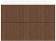 Onderbouw COFFEE 2 lades 90 notelaar smartline+wastafel porselein wit