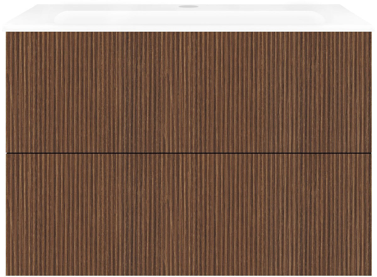 Onderbouw COFFEE 2 lades 90 notelaar smartline+wastafel porselein wit