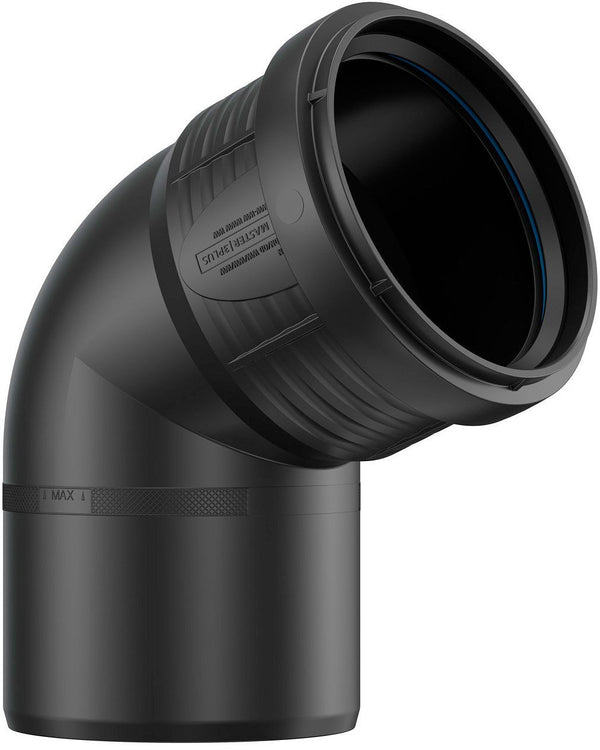 ELLEBOOG PP 67,5°MF 90MM ZWART