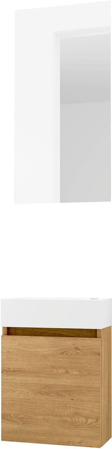 Handenwasser form mini solid/ 1 deur/ spiegel nordic eik