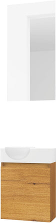 HANDENWASSER FORM MINI QUO LINKS / 1 DEUR/ SPIEGEL EIK GOLD