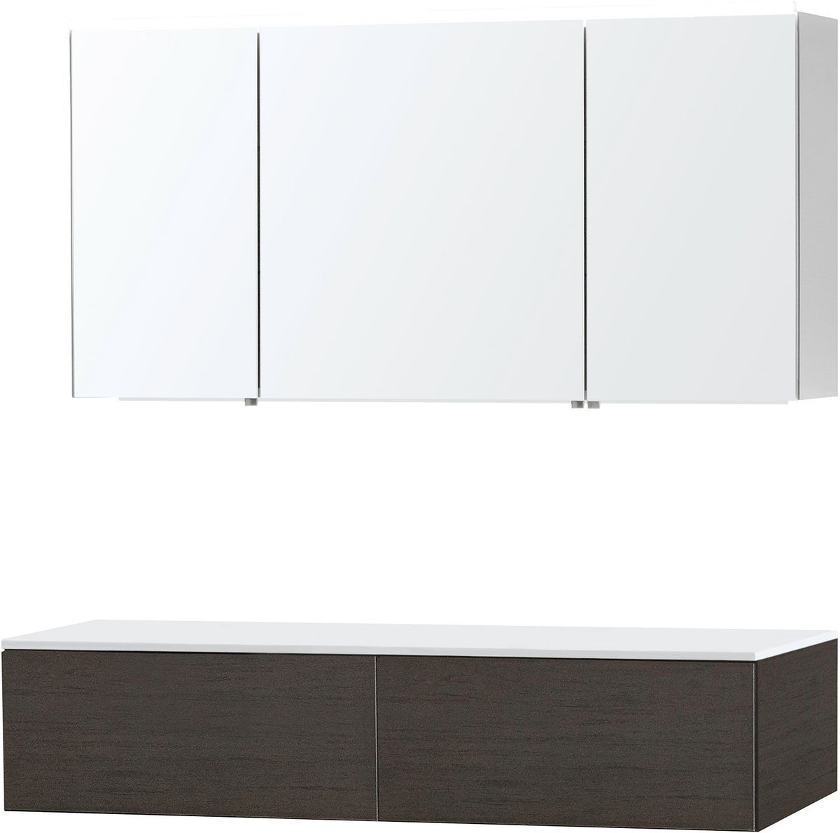 Meubel puro duo wenge 140 1 lade Solid opbouw spiegelkast