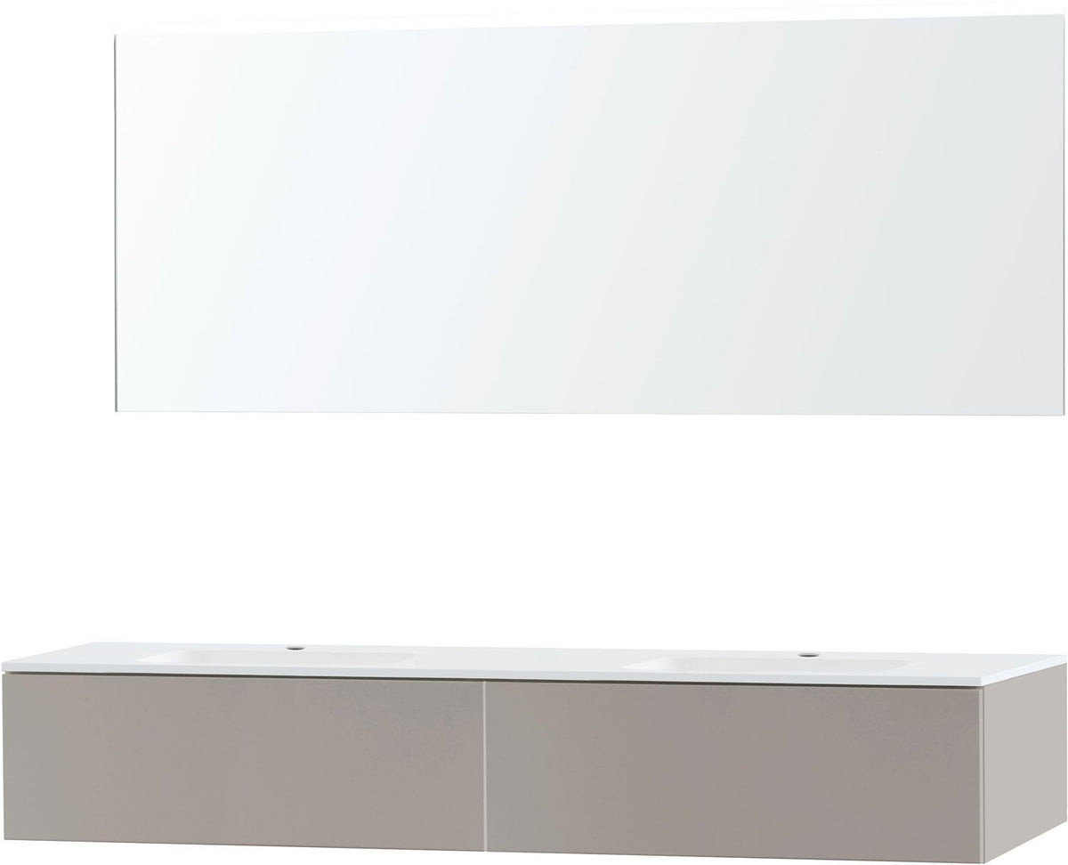 MEUBEL PURO DUO GRIJS 180 1 LADE KUNSTMARMER SPIEGEL