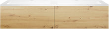 Onderbouw COFFEE 2 lades 140 duo eiken urban +dubbele wastafel kunstmarmer mat wit