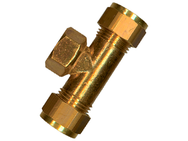 Saninstal T-stuk knelkoppeling 15mm x F 1/2"x 15mm messing