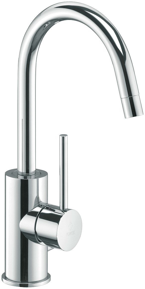 1GREEPS Mengkraan lavabo nordica soft hoge gebogen bec automatische sluiting chroom by paffoni