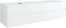 SOUS MEUBLE 4 TIROIRS+ TABLET POUR LAVABO A POSER GAUCHE TENSO 180CM SANS TROU ROBINET BLANC