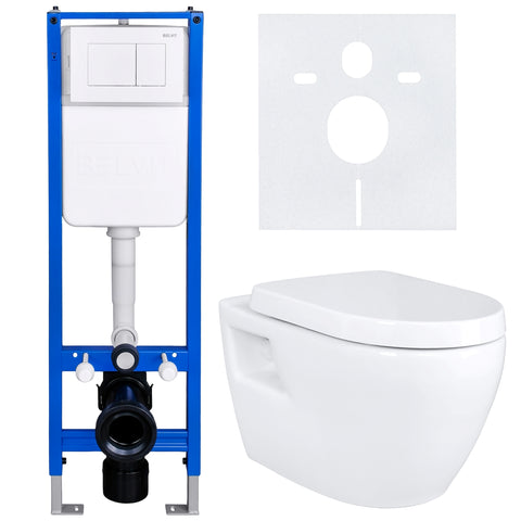 BELVIT wc complete set hoek-inbouwelement met bidet-wc soft-close zitting bedieningsplaat wit akoestische isolatieset, wc-packs — SKU MB-36002-40704, EAN 5404029136453