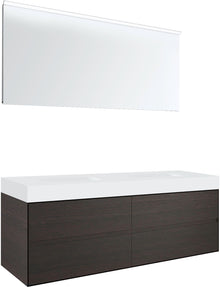 MEUBLE 4 TIROIRS POUR TABLET PURO 2 LAVABO TENSO 160CM WENGE AVEC MIROIR