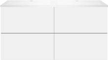 SOUS MEUBLE COFFEE 4 TIROIRS 120 DUO BLANC MAT +DOUBLE LAVABO BLANC