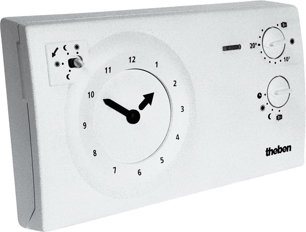 THERMOSTAT D'AMBIANCE PROGRAMMABLE THEBEN RAM784 24 HEURES/7JOURS BATTERIES BLANC CLASSE I (1%)