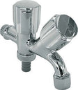 DUBBEL DIENSTKRAAN MET EXTRA SLANGAANSLUITING SCHELL 1/2"CHROOM