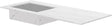 TABLET MARBRE CERAMIQUE PURO LAVABO S GAUCHE L120 H1,2 SANS TROU ROBINET WHITE CALACATTA