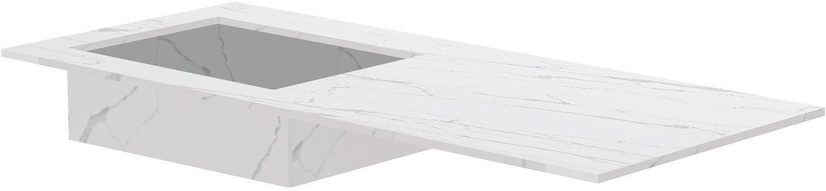TABLET KERAMISCH MARMER PURO LAVABO S LINKS B120 H1,2 ZONDER KRAANGAT WHITE CALACATTA