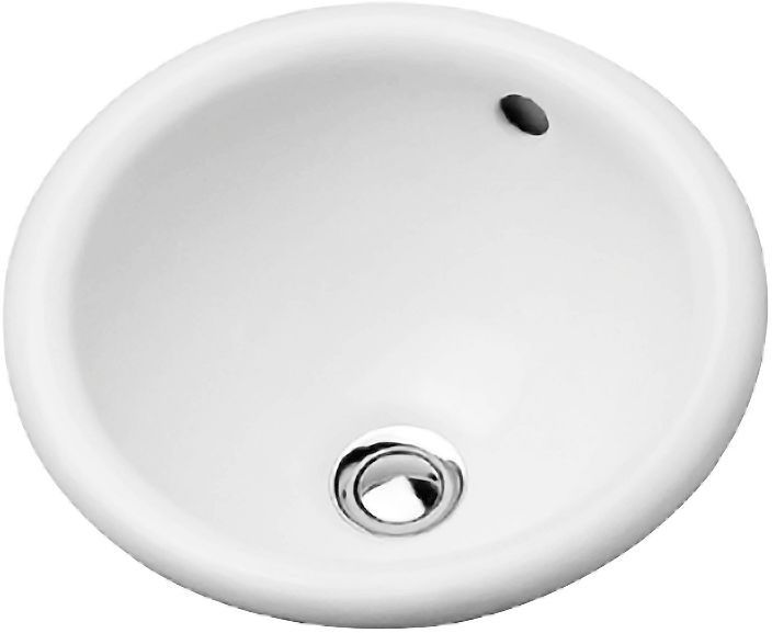 Inbouw lavabo bali Duravit diameter 335MM zonder kraanvlak +overloop wit