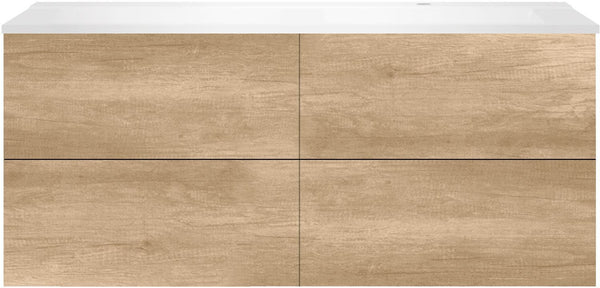 ONDERBOUW COFFEE 4 LADES 140 EIKEN DECOR KASJMIER+WASTAFEL RECHTS WIT