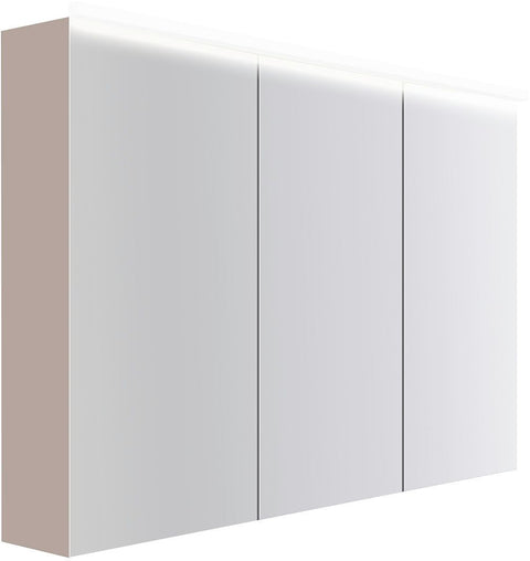 Spiegelkast COFFEE 3 deuren 1200MM 4250K basaltgrijs mat, badkamermeubelen — SKU DESCO-193082