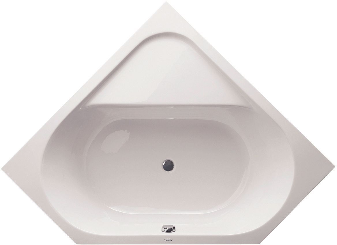 Hoekbad zonder poten D-Code Duravit 140-140 wit afloop midden