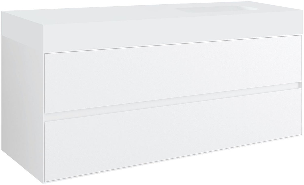 ONDERBOUW 2LADES VOOR TABLET PURO 1 LAVABO RECHTS TENSO 140CM WIT