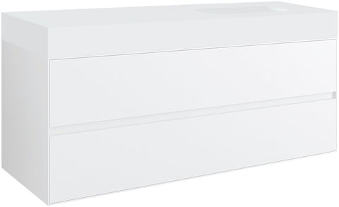 Onderbouw 2lades voor tablet puro 1 lavabo rechts Tenso 140cm wit, badkamermeubelen — SKU DESCO-177513