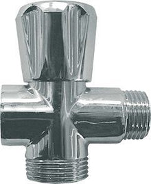 ROBINET INTERMEDIAIRE POUR MACHINE A LAVER 1/2"M-3/4"M-1/2"F CHROME